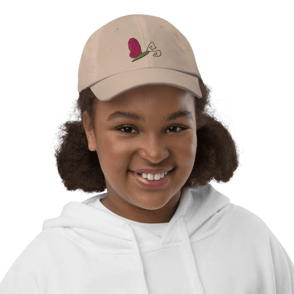 Butterfly Baseball Cap - Khaki - Girl