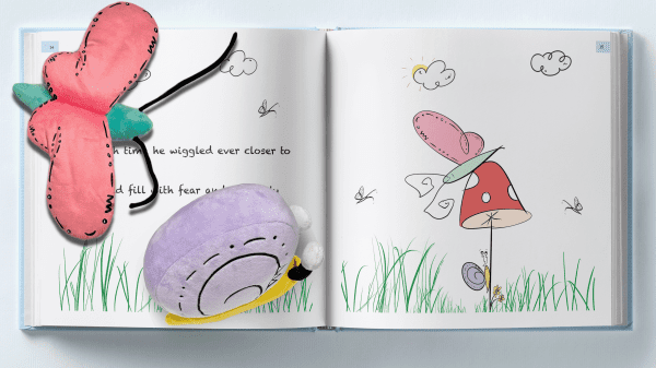 The Snail and the Butterfly Children's Book Open Book Characters Reading